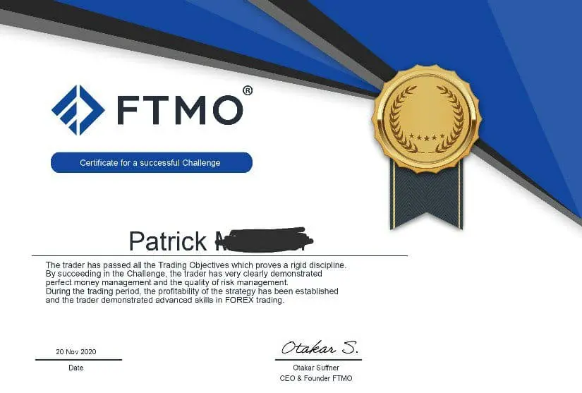 ELALIHOLDING Nachweis – FTMO Patrick